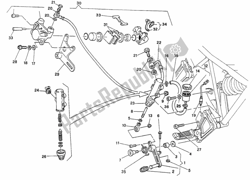 Todas as partes de Sistema De Freio Traseiro do Ducati Supersport 900 SS USA 1993
